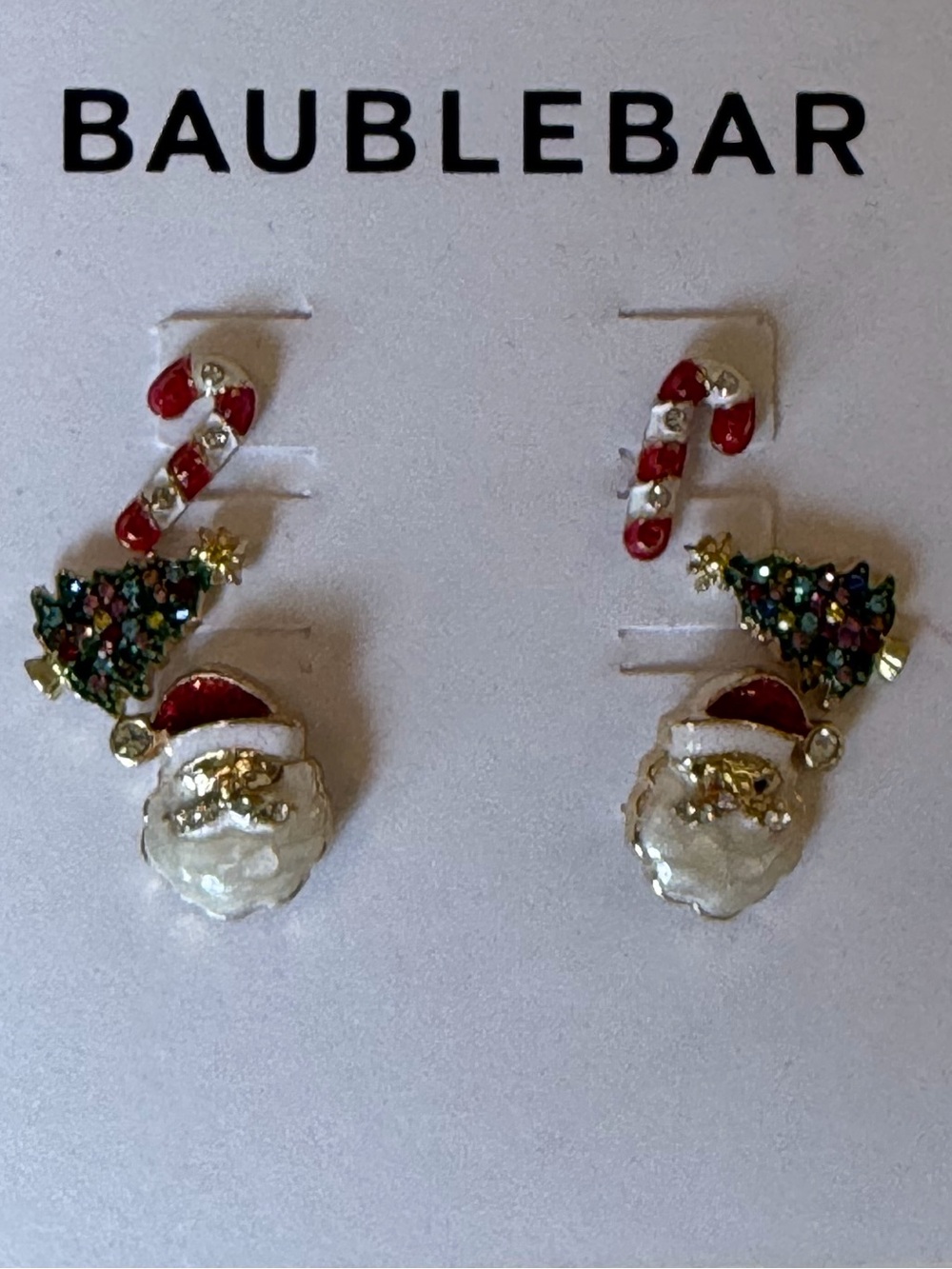 NWT BaubleBar Gold Tone Stud Set of Three Festive Earrings